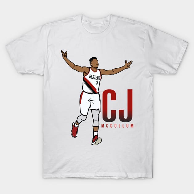 CJ McCollum - NBA Portland Trailblazers T-Shirt by xavierjfong